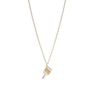 Pave Crystal Pickleball Pendant Necklace
